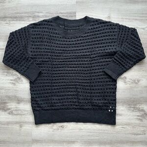 NEW 100% Cotton Women’s Oversized Crochet Sweater Black Large L